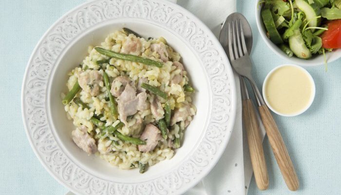 Risotto met kip en sperziebonen