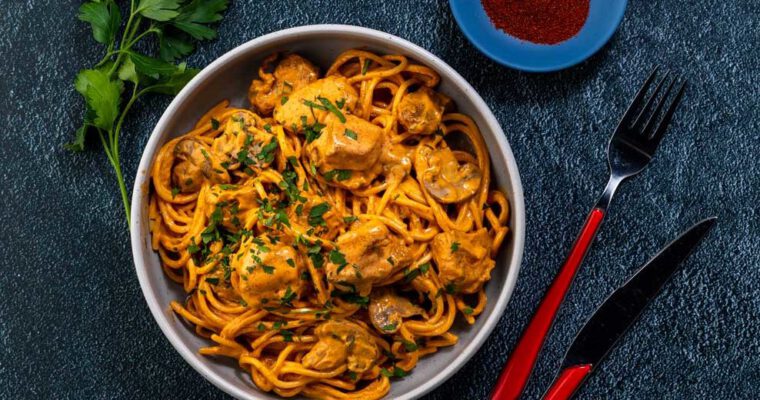 Spaghetti met bruine saus