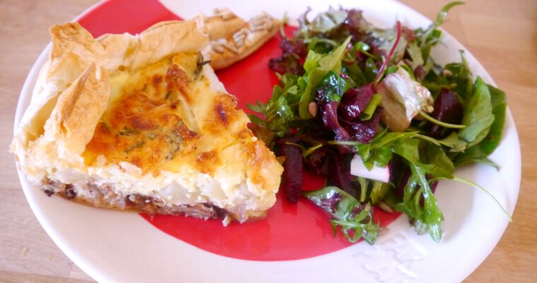 Vegetarische Quiche met peer en geitenkaas